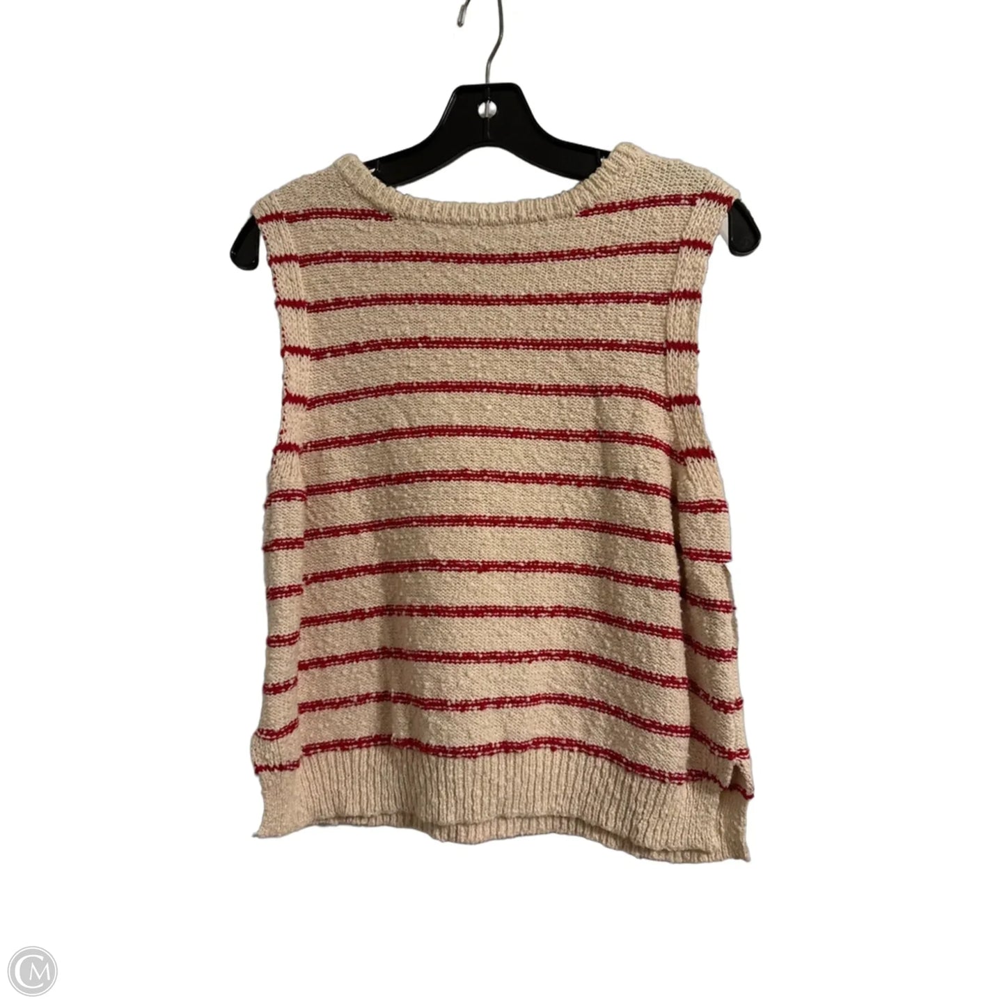 Vest Sweater By Clothes Mentor In Cream, Size: Xl