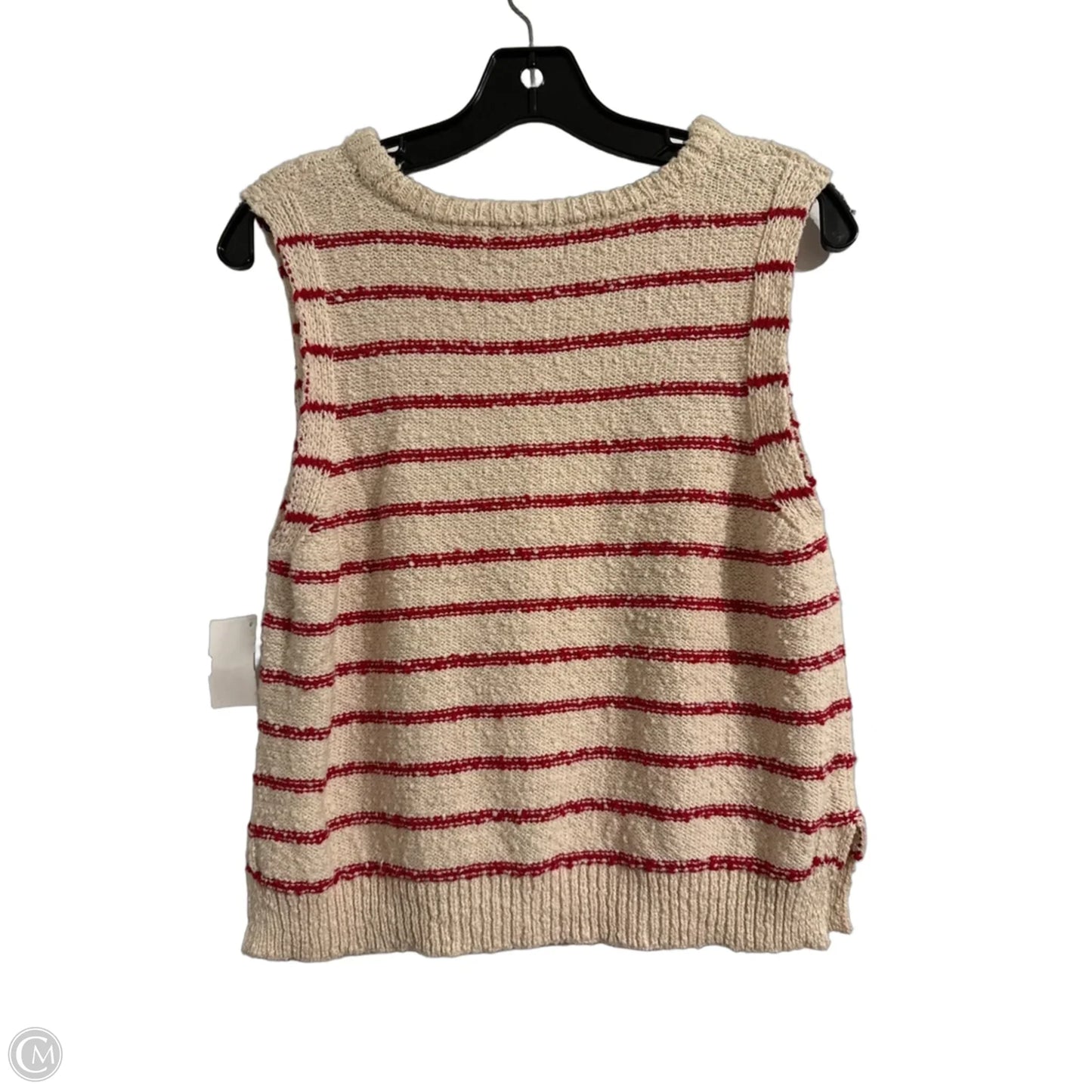 Vest Sweater By Clothes Mentor In Cream, Size: Xl