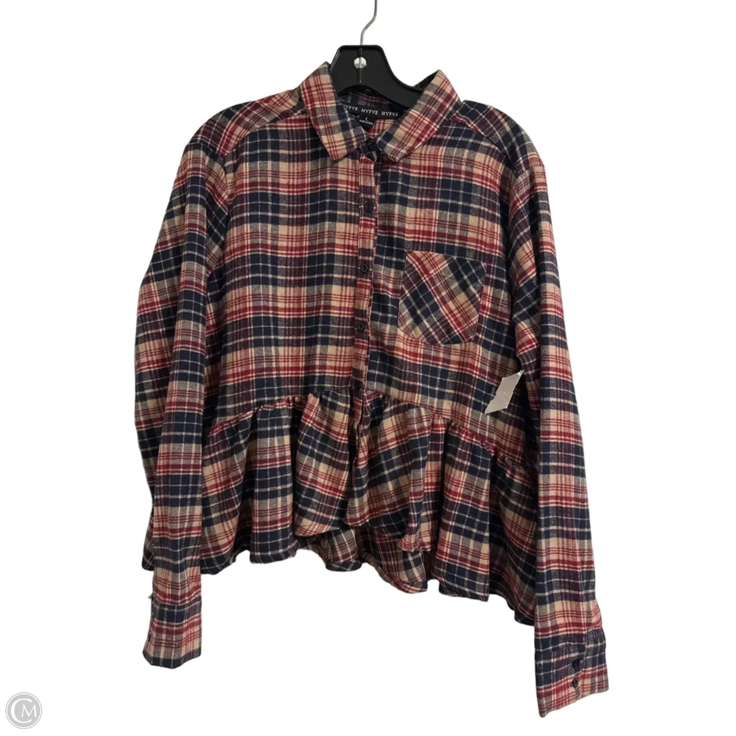 Top Long Sleeve By Hyfve In Blue & Red, Size: L