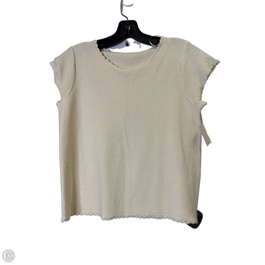 Top Short Sleeve Basic By Adrianna Papell In Cream, Size: Xs