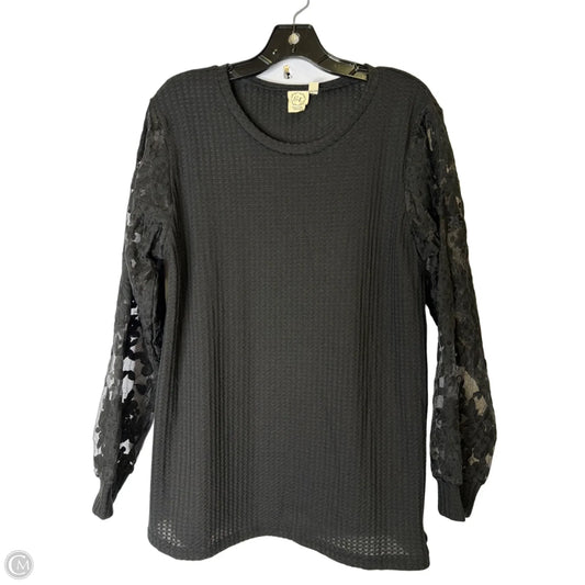 Top Long Sleeve By Grace & Emma In Black, Size: M