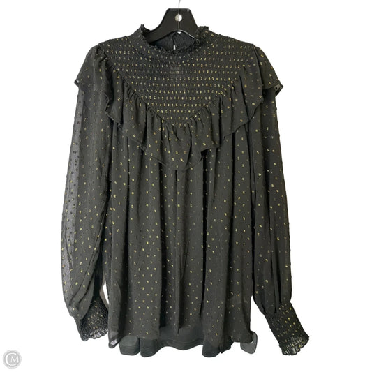 Blouse Long Sleeve By Cupio In Black, Size: Xl