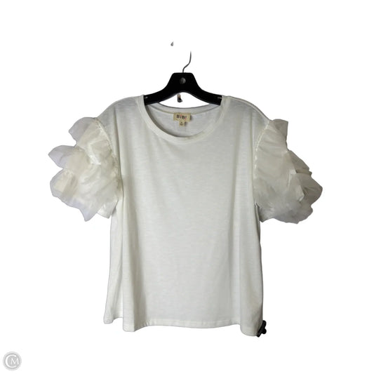 Top Short Sleeve By Bibi In White, Size: Xl
