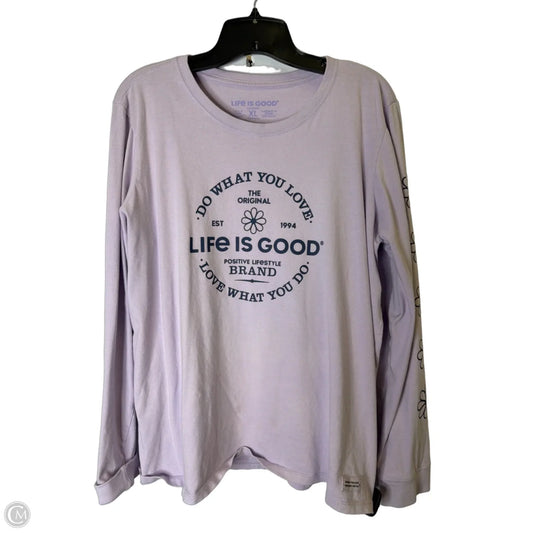 Top Long Sleeve Basic By Life Is Good In Purple, Size: Xl