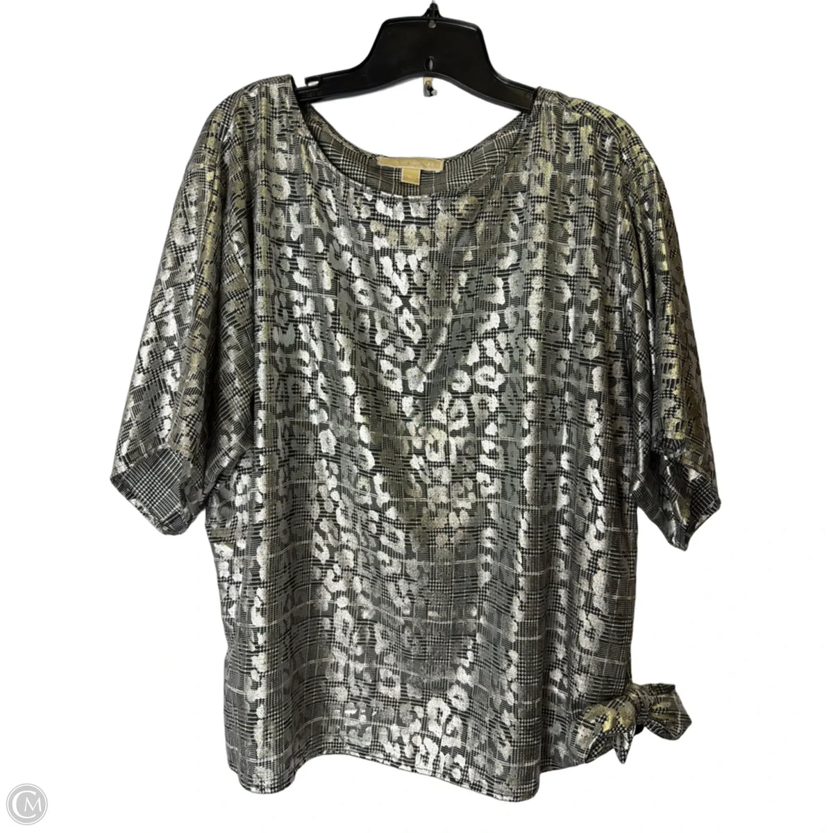 Blouse Short Sleeve By Cmc In Silver, Size: Xl