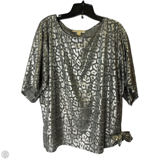 Blouse Short Sleeve By Cmc In Silver, Size: Xl