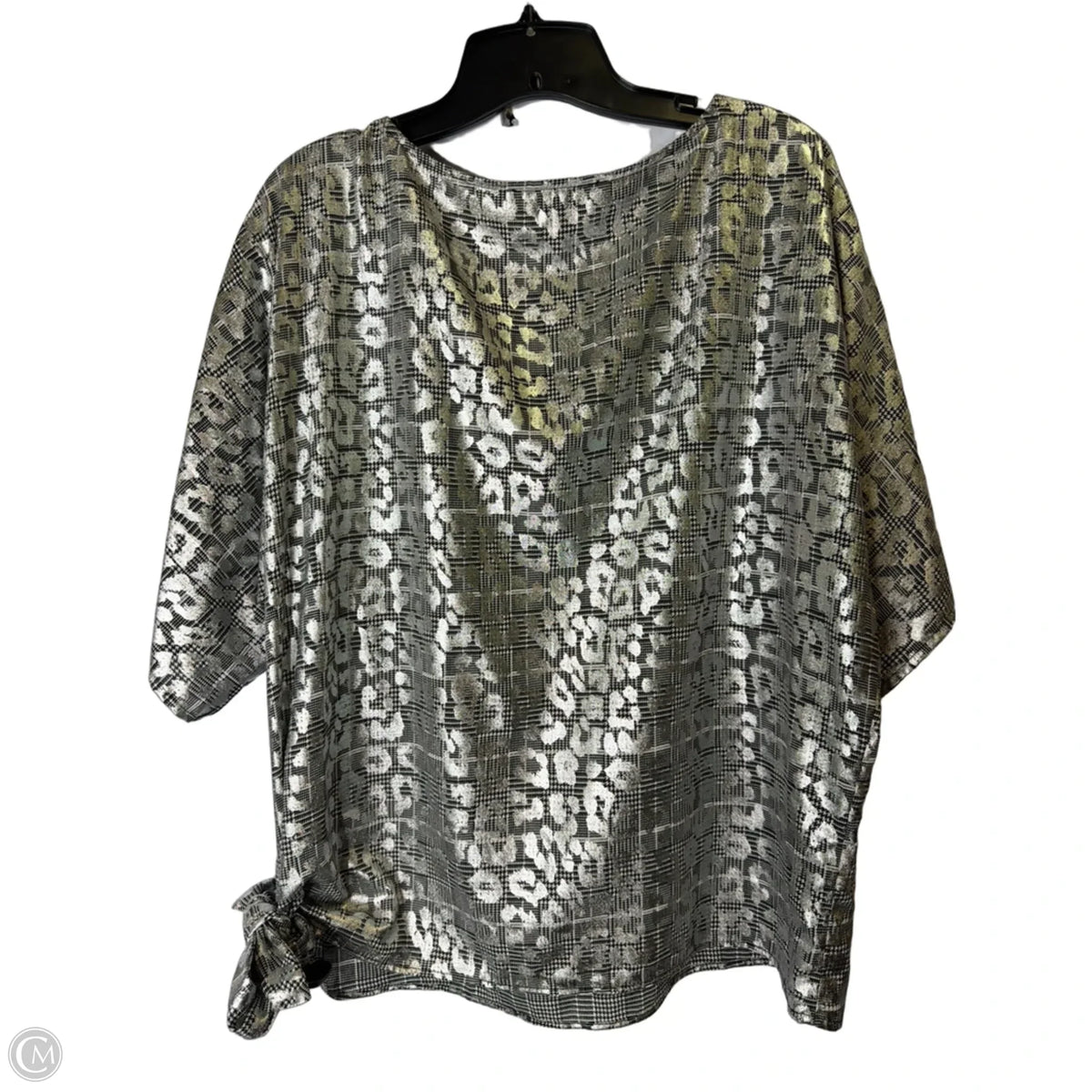 Blouse Short Sleeve By Cmc In Silver, Size: Xl