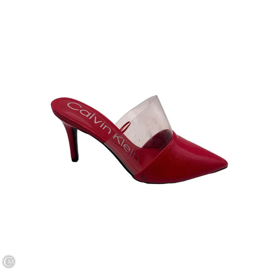 Shoes Heels Stiletto By Calvin Klein In Red, Size: 7