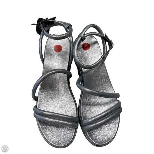 Sandals Heels Platform By J Slides In Silver, Size: 6.5