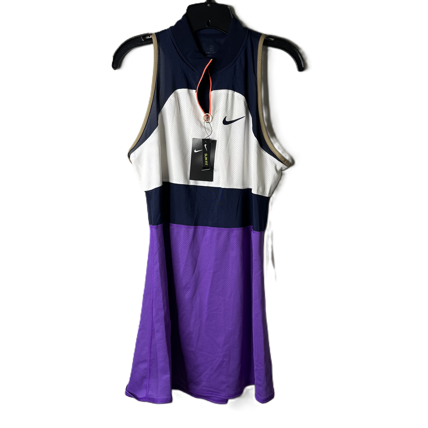 Athletic Dress By Nike Apparel In Blue & Purple, Size: L