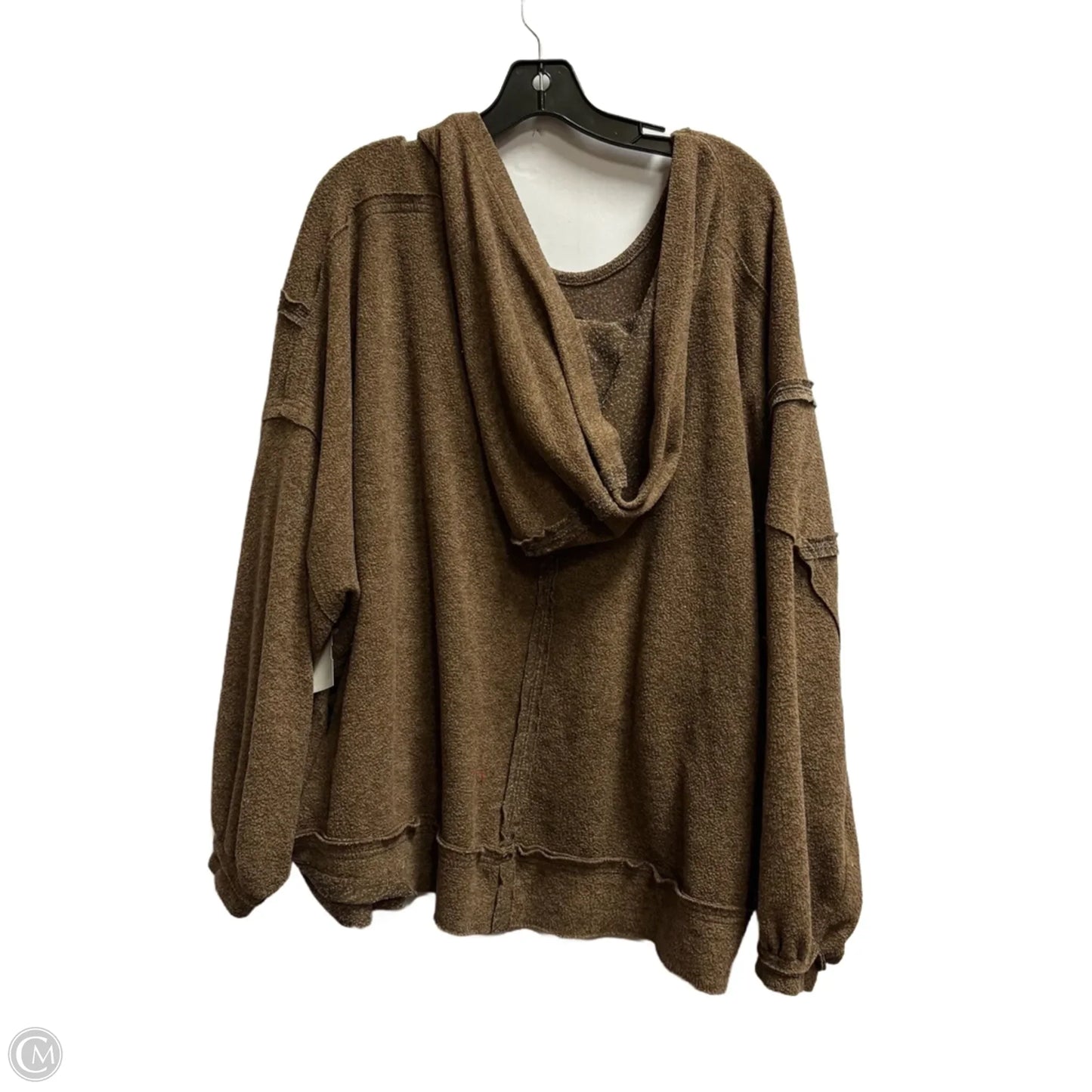 Sweatshirt Hoodie By Zenana In Brown, Size: 2x