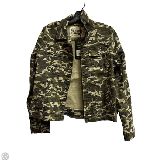 Jacket Denim By White Mark In Camouflage Print, Size: L