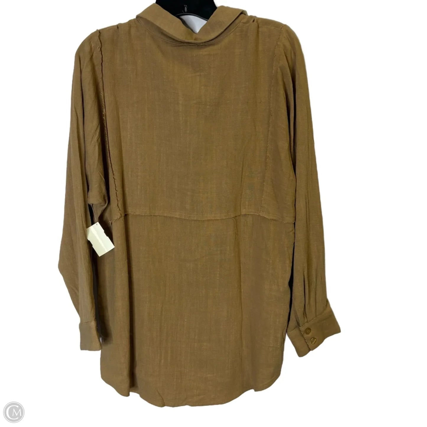 Top Long Sleeve By Hem & Thread In Brown, Size: S