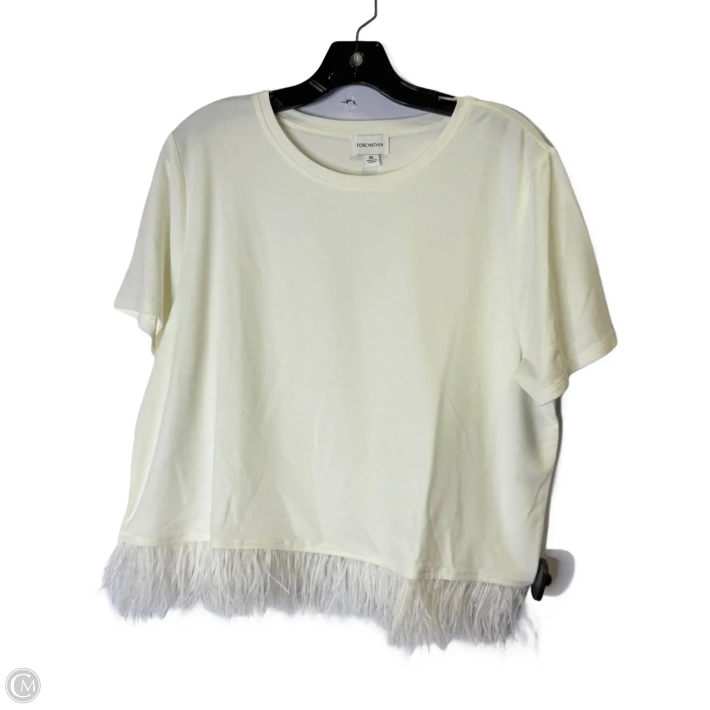 Top Short Sleeve By For Cynthia In Cream, Size: Xl
