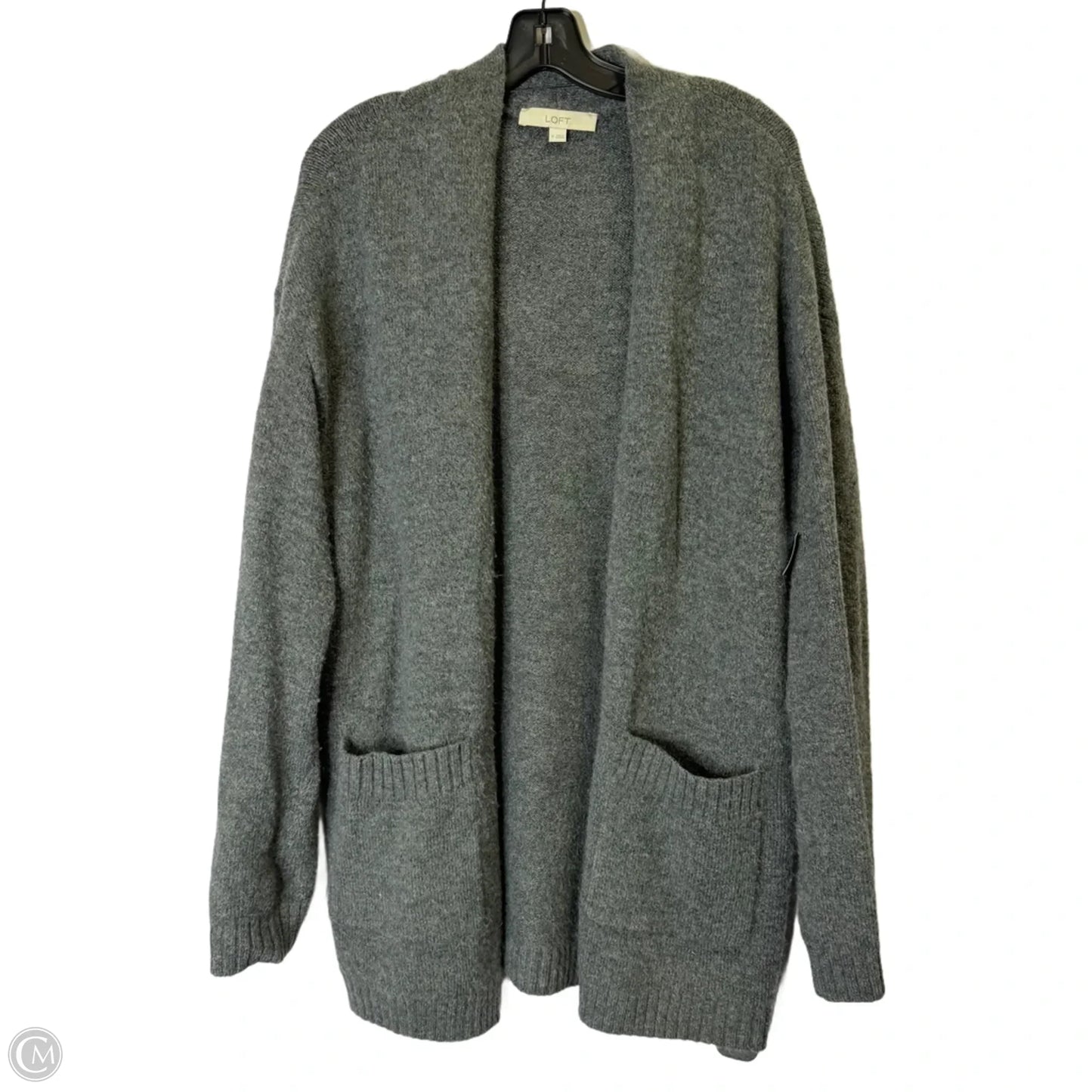 Sweater Cardigan By Loft In Grey, Size: M