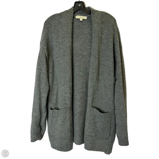 Sweater Cardigan By Loft In Grey, Size: M