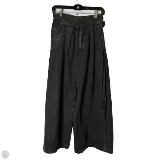 Jeans Wide Leg By Free People In Black Denim, Size: Xs