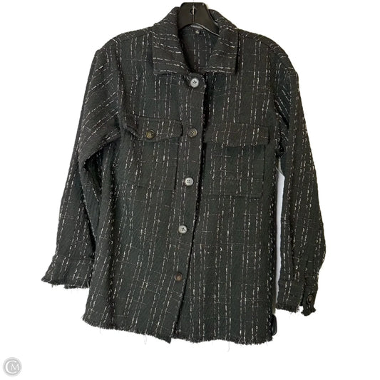 Jacket Shirt By Clothes Mentor In Black, Size: S
