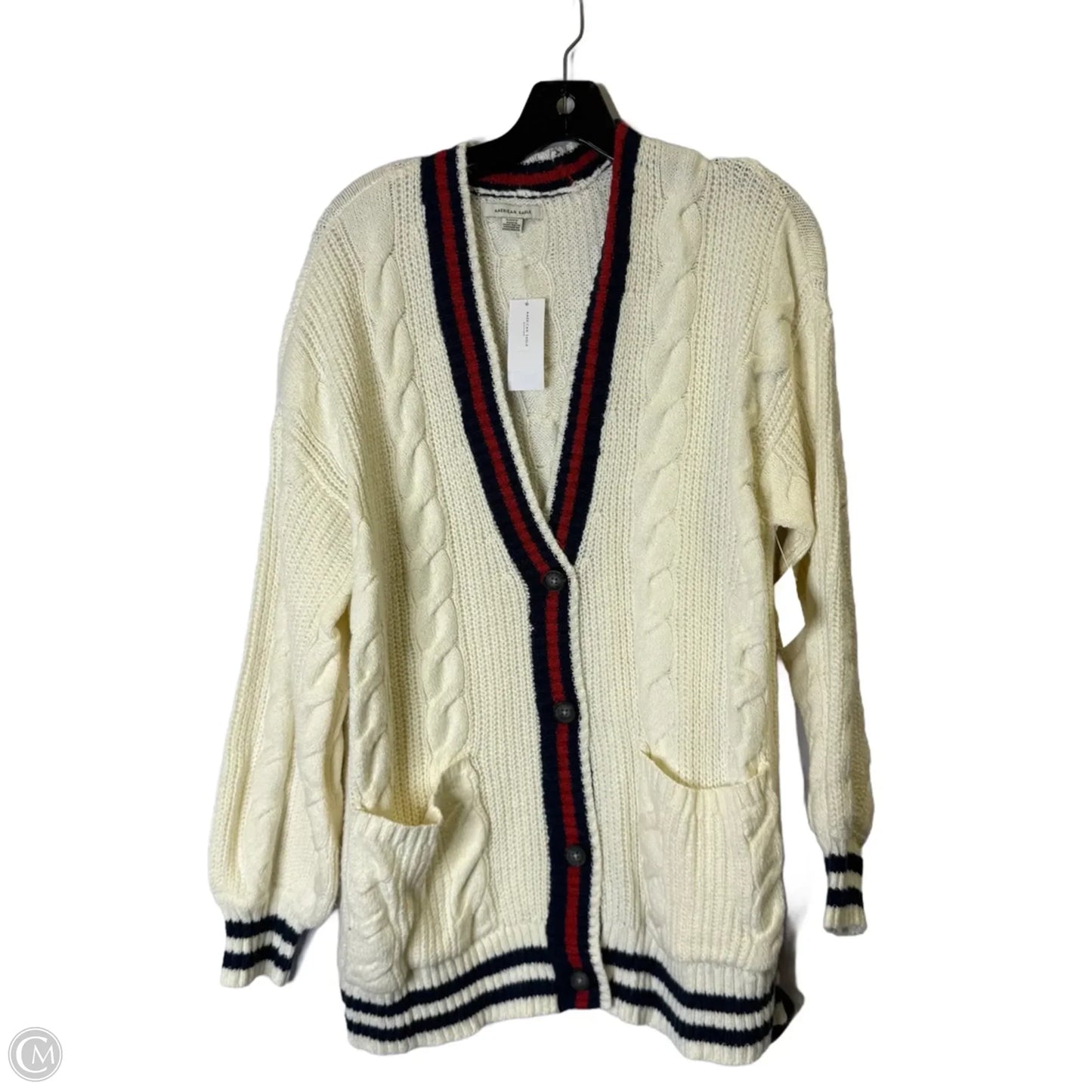Sweater Cardigan By American Eagle In Cream, Size: S