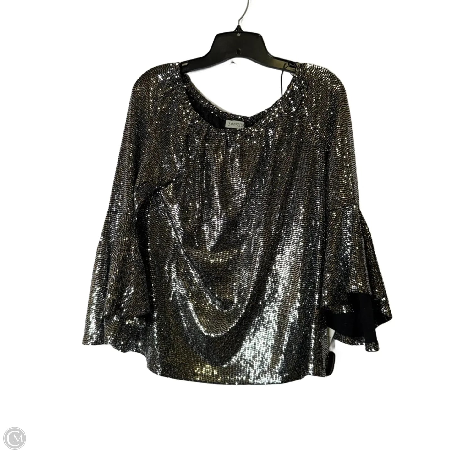 Top Long Sleeve By Clothes Mentor In Silver, Size: M