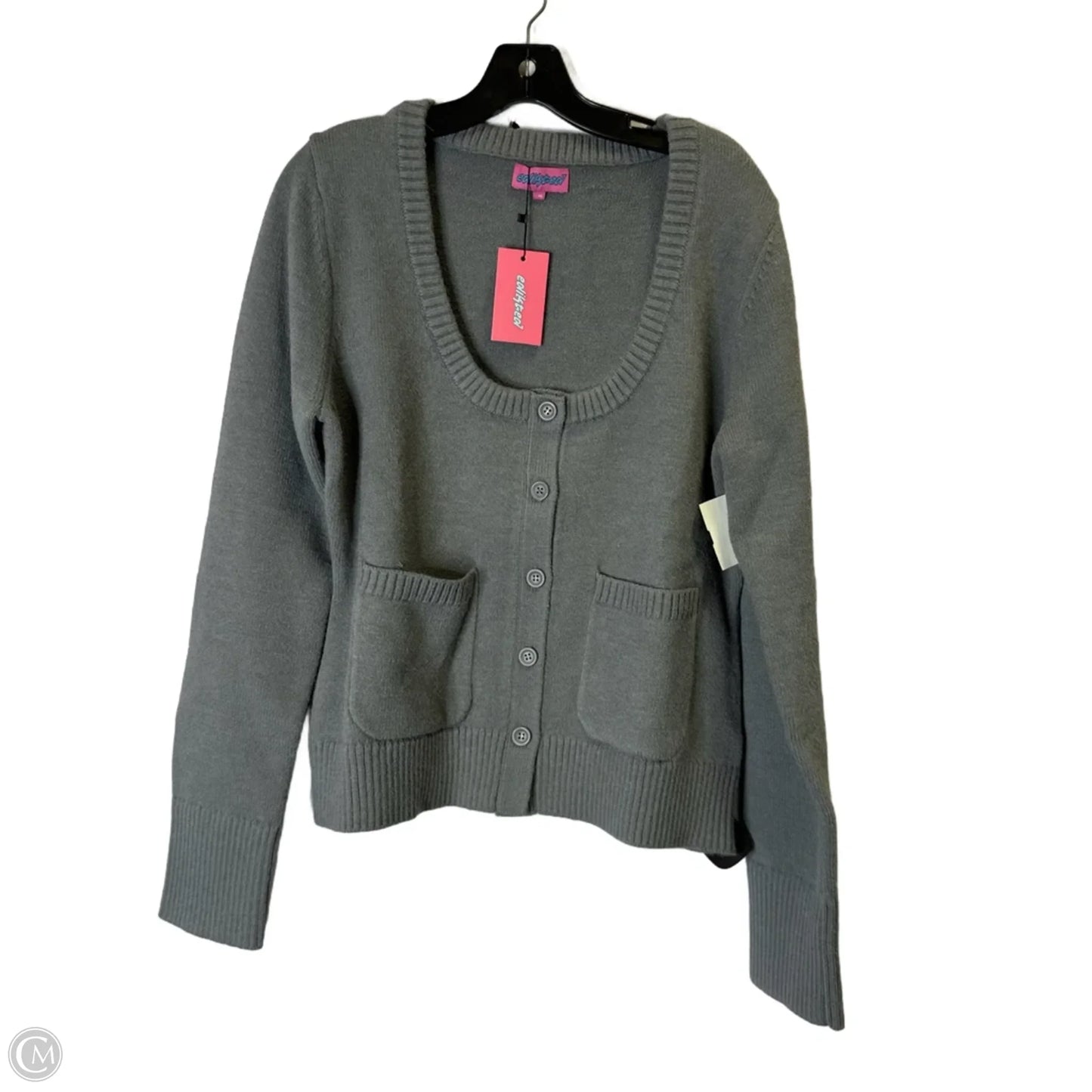 Sweater Cardigan By Edikted In Grey, Size: Xl