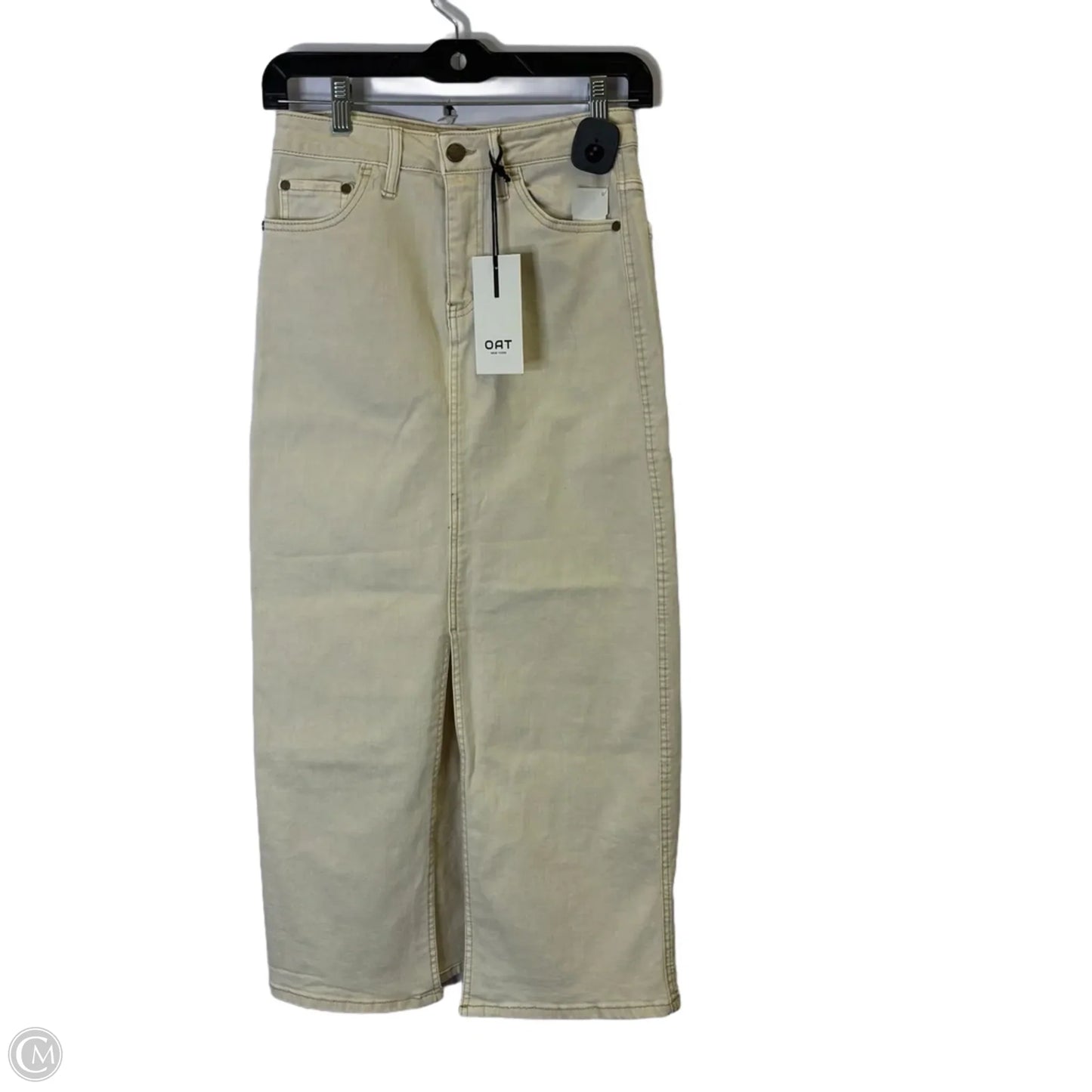 Skirt Midi By Oat In Cream Denim, Size: 0