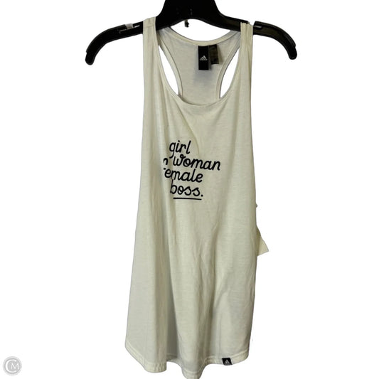 Athletic Tank Top By Adidas In White, Size: M
