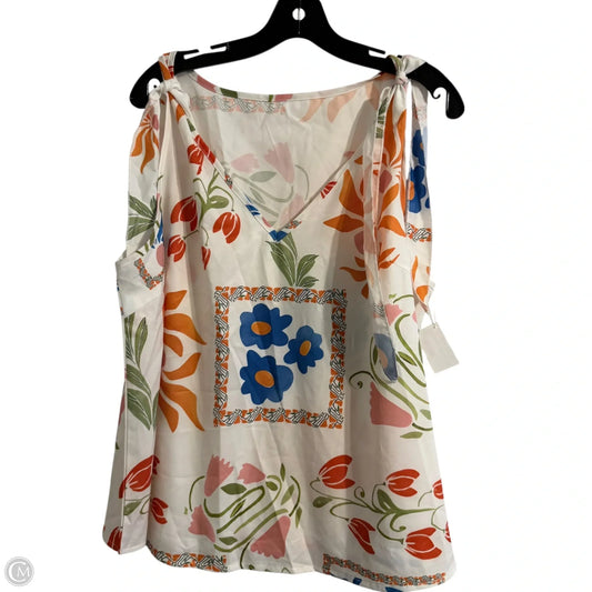 Top Sleeveless By Shein In Floral Print, Size: 1x