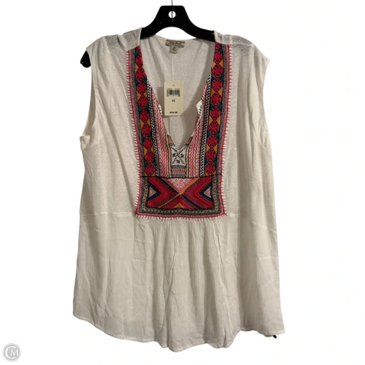 Top Sleeveless By Lucky Brand In Cream, Size: 2x