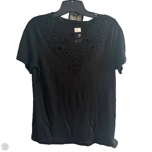 Top Short Sleeve By Anthropologie In Black, Size: S