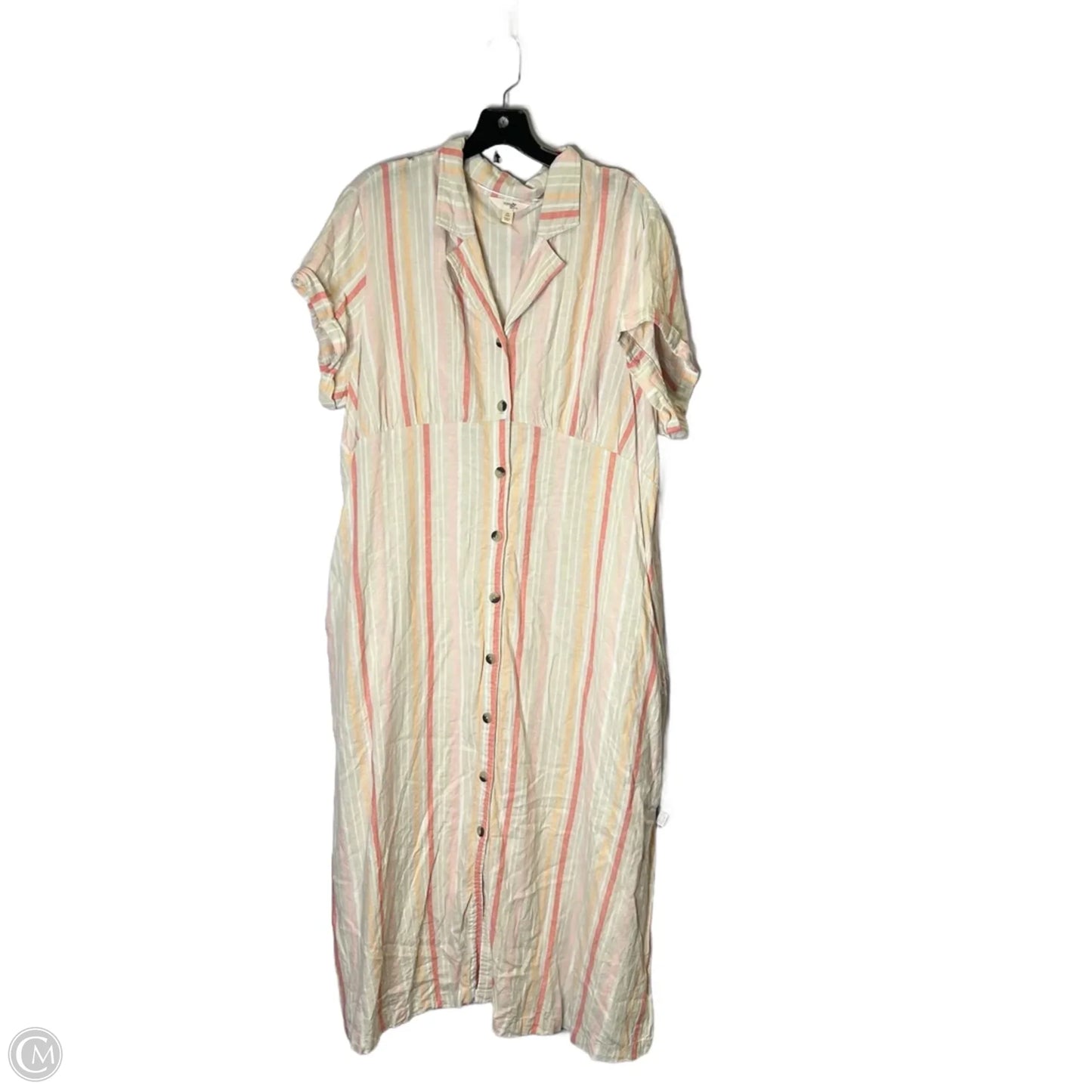 Dress Casual Midi By Terra & Sky In Striped Pattern, Size: Xl