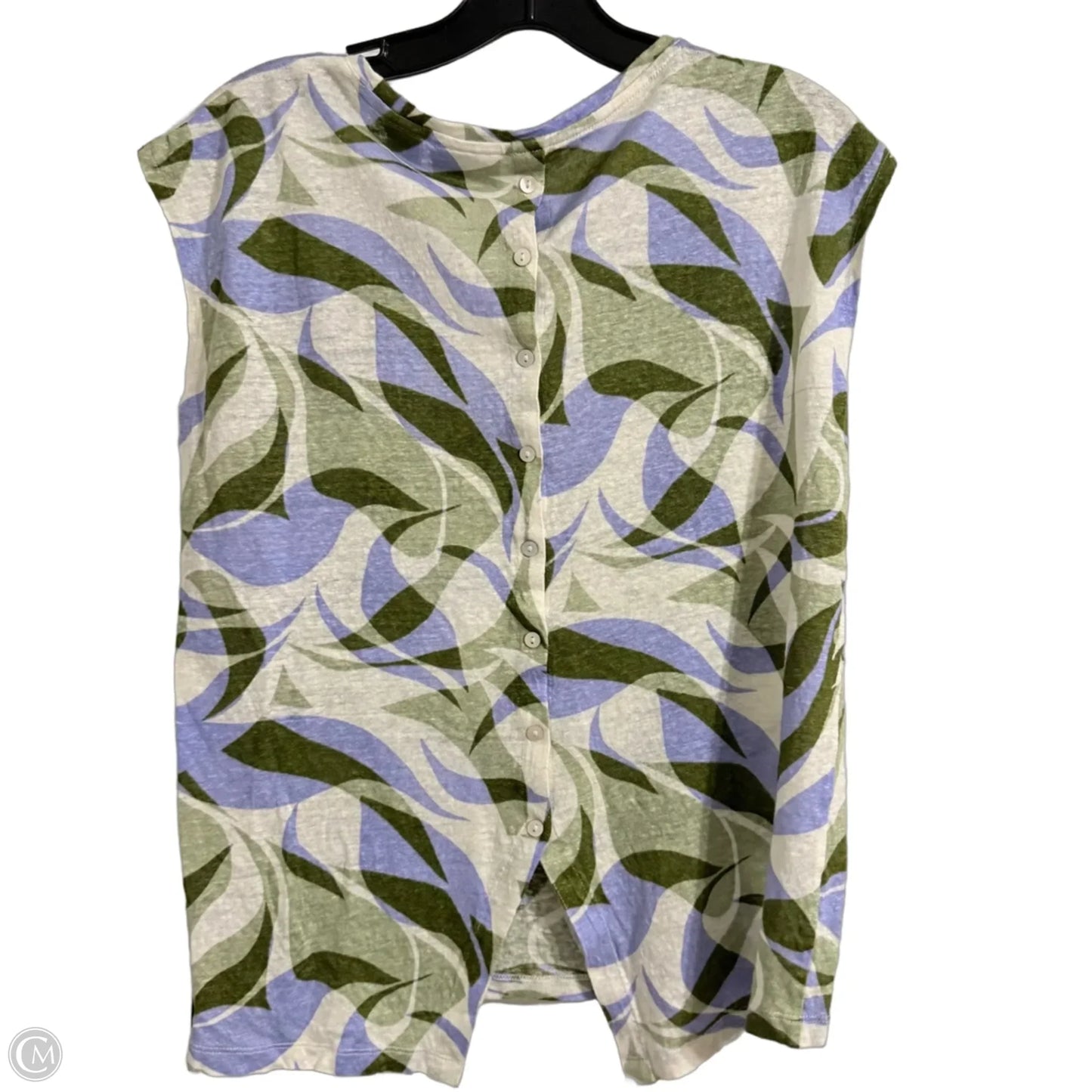 Top Sleeveless By Nicole By Nicole Miller In Cream & Green, Size: S