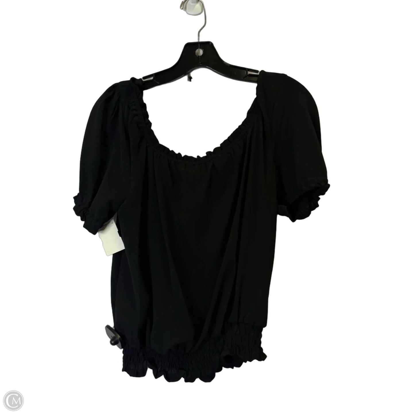 Blouse Short Sleeve By Cmc In Black, Size: M