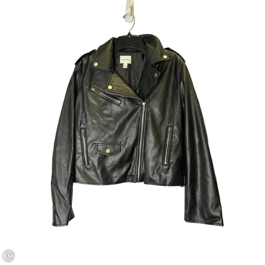 Jacket Moto By Nine West In Black, Size: L
