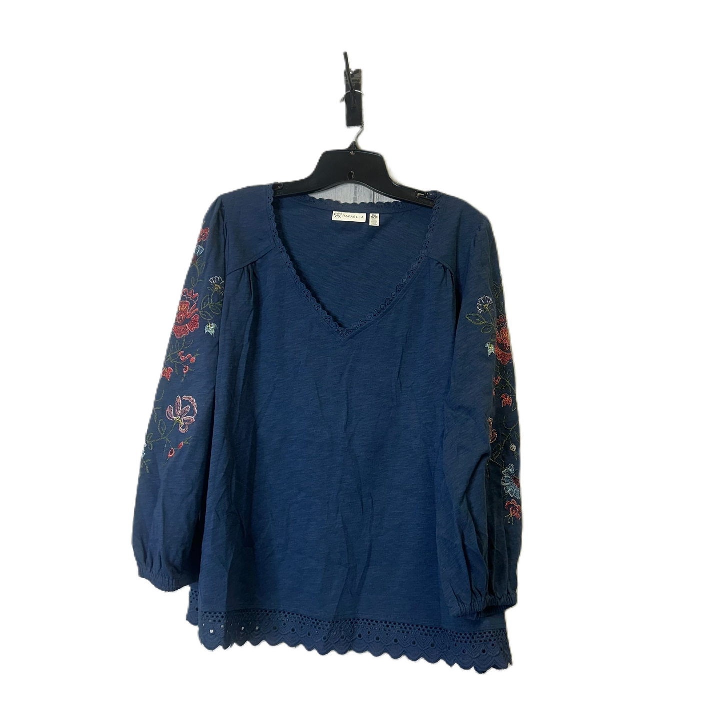 Top Long Sleeve By Rafaella In Blue, Size: Xl