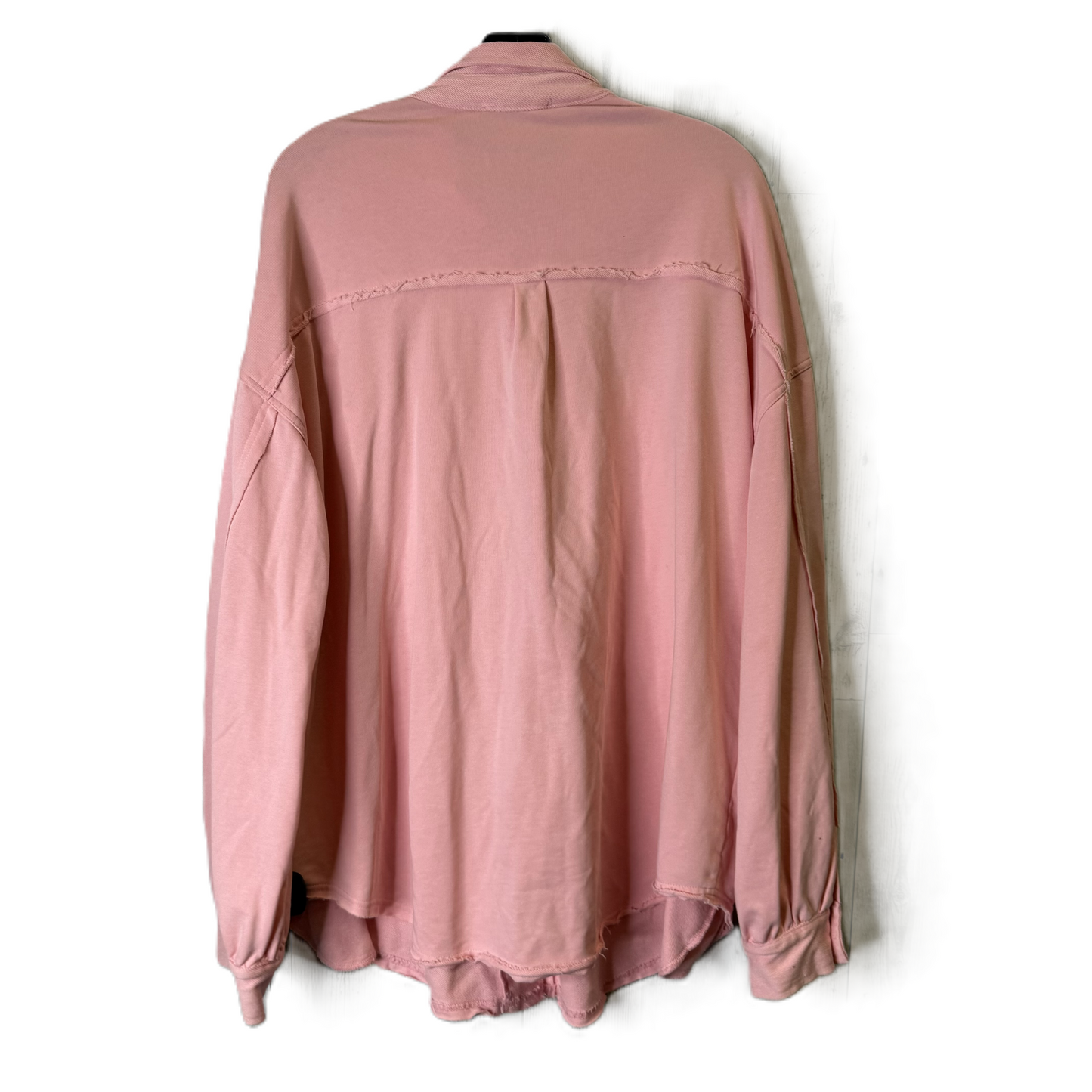 Jacket Shirt By Clothes Mentor In Pink, Size: L