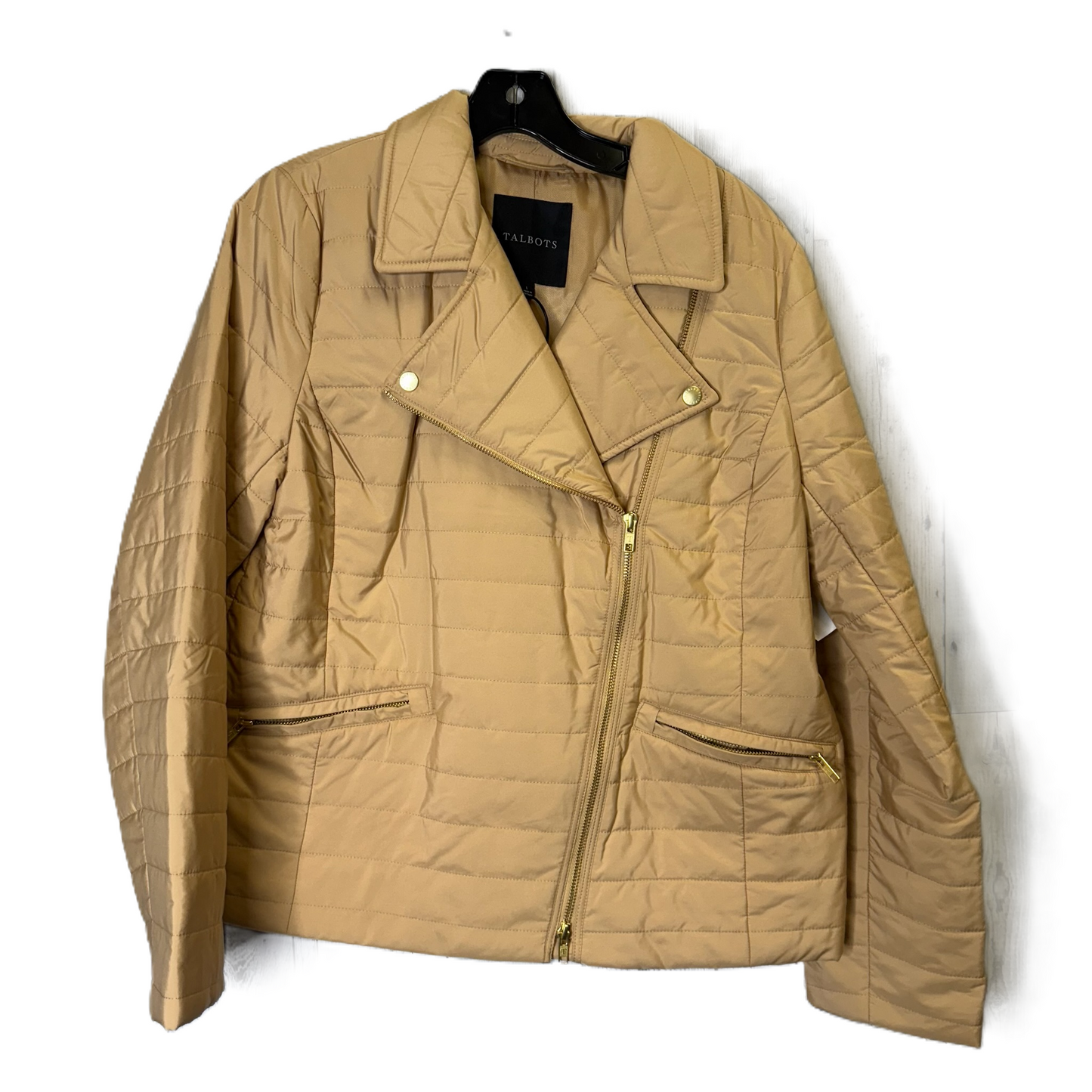 Coat Puffer & Quilted By Talbots In Tan, Size: L