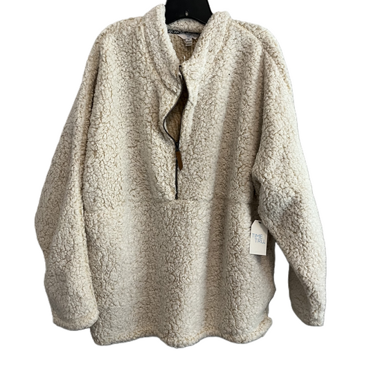 Jacket Faux Fur & Sherpa By Time And Tru In Cream, Size: 2x