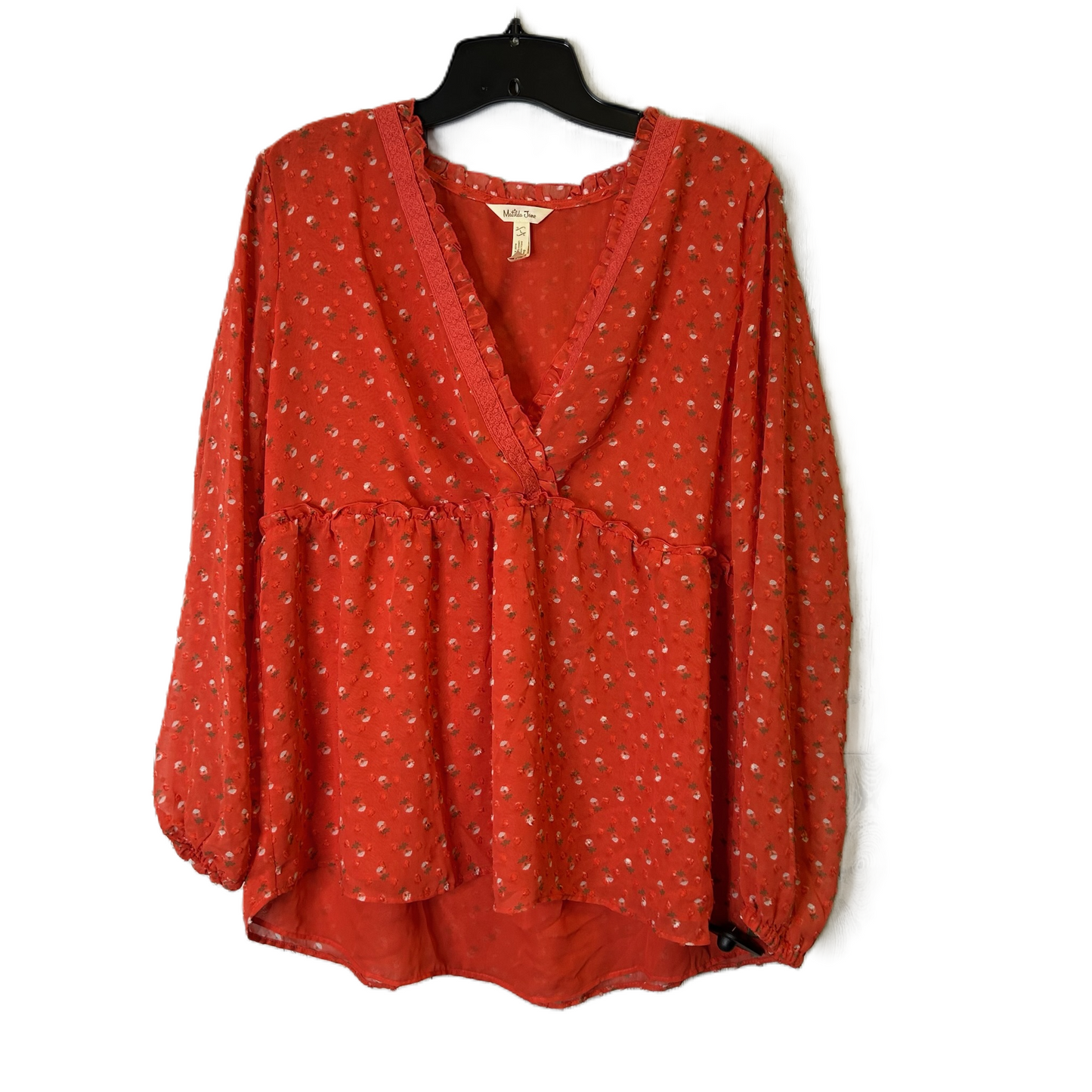 Top Long Sleeve By Matilda Jane In Red, Size: L