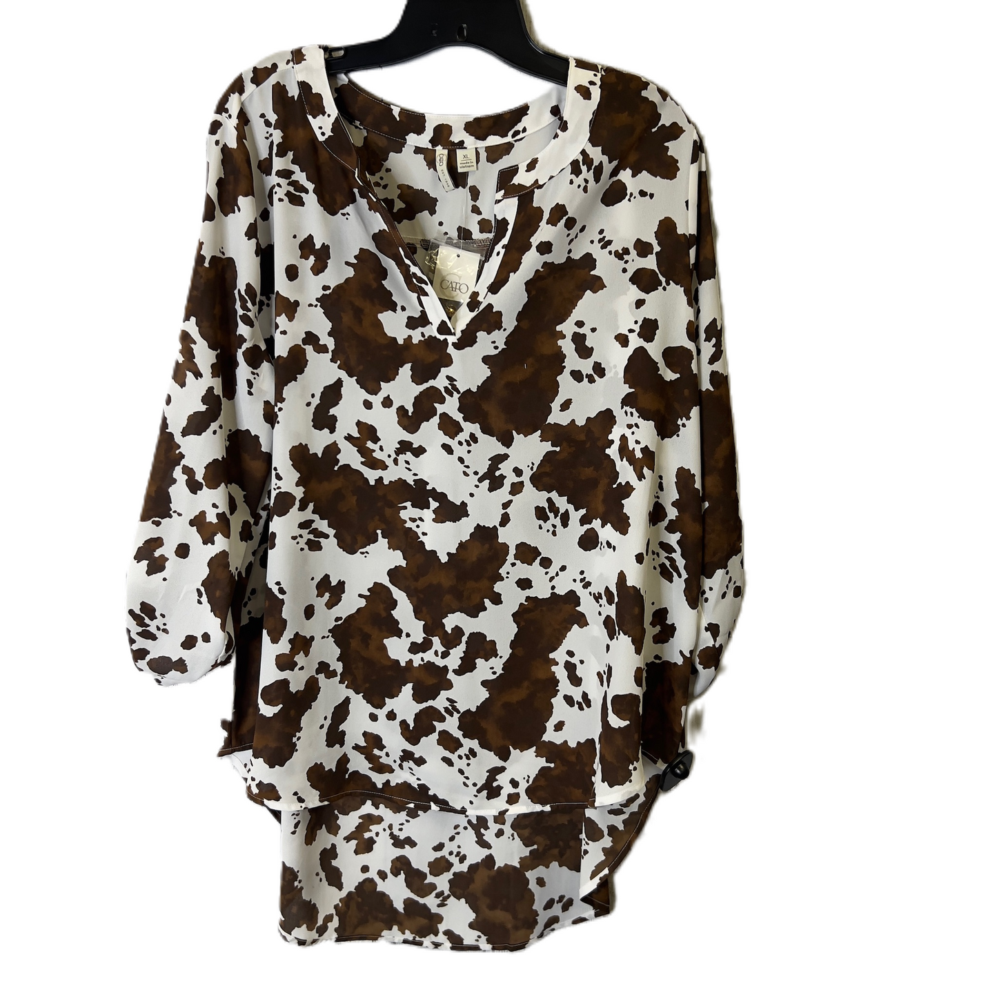 Top Long Sleeve By Cato In Animal Print, Size: Xl