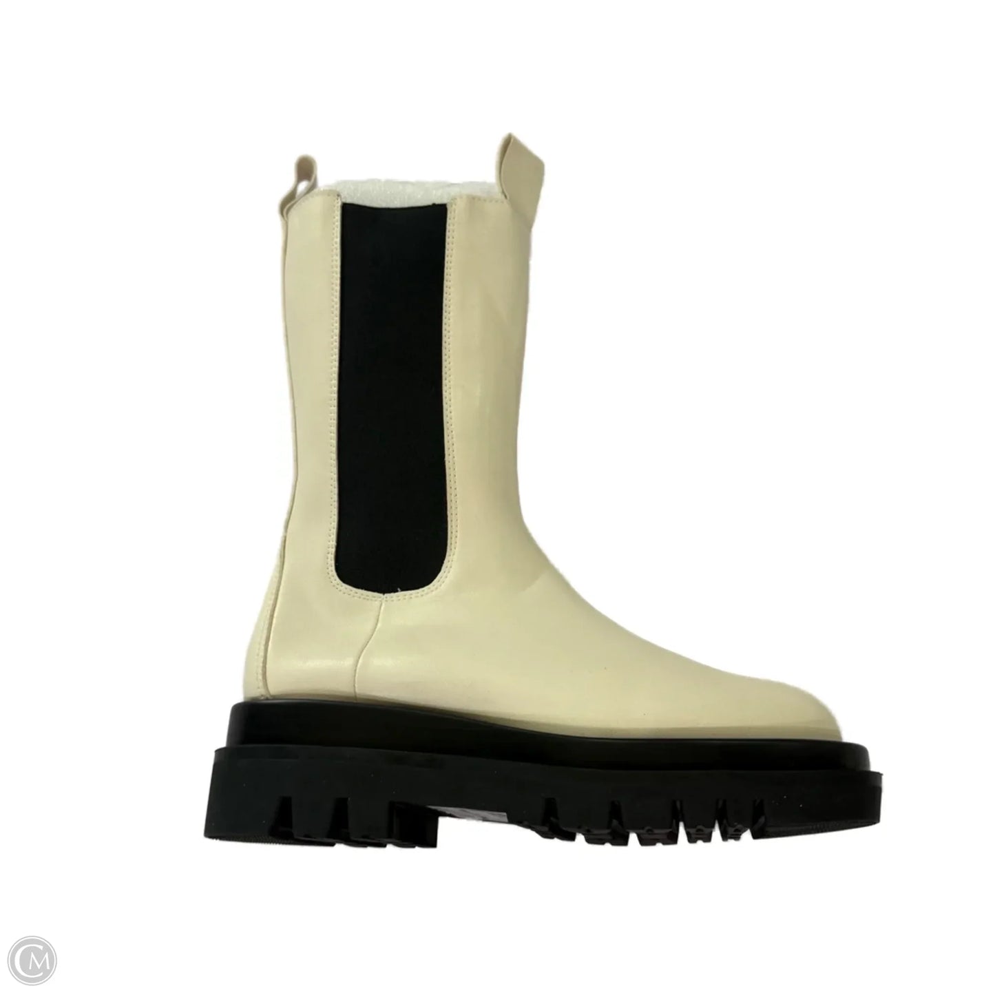 Boots Mid-calf Flats By Clothes Mentor In Cream, Size: 7