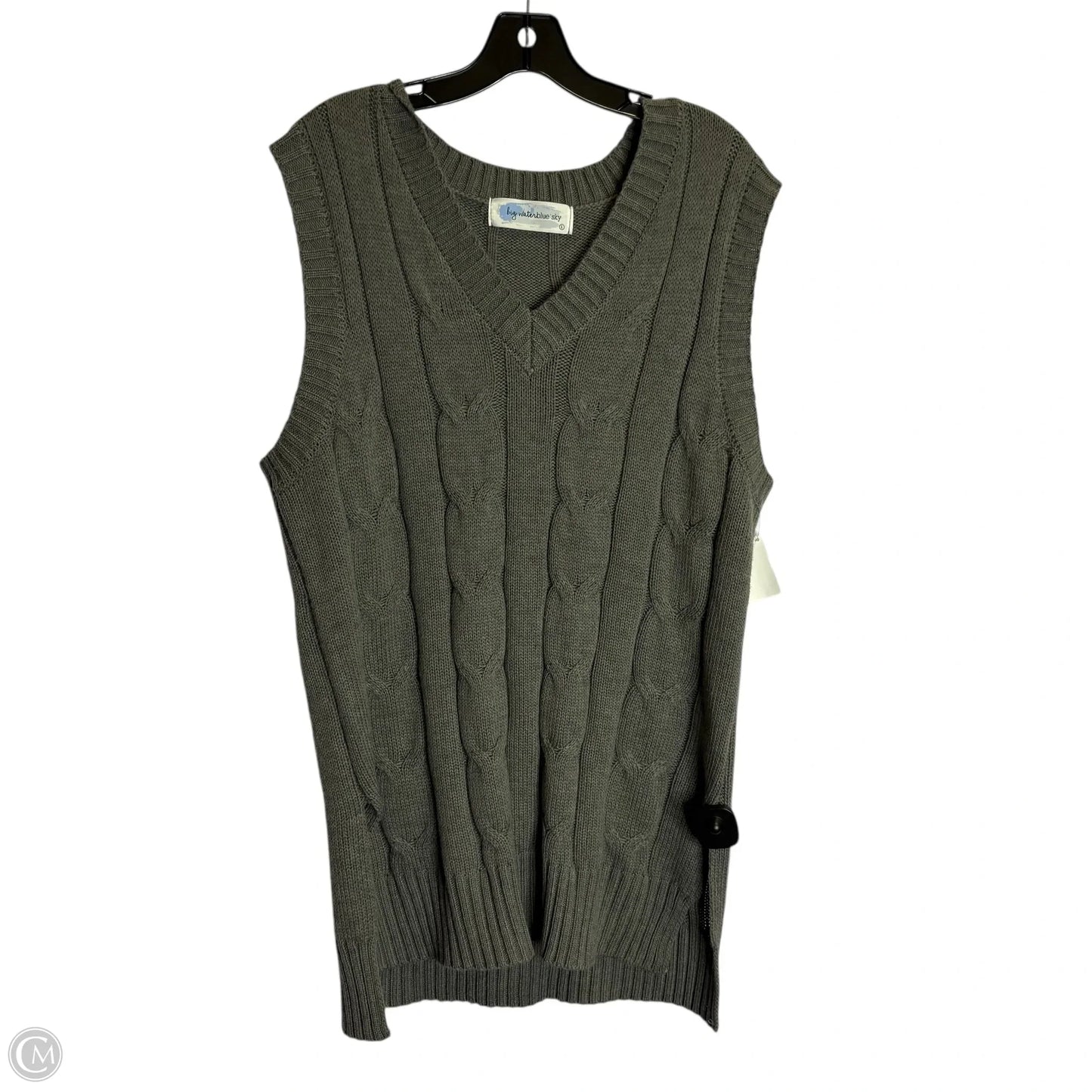 Vest Sweater By Clothes Mentor In Grey, Size: L