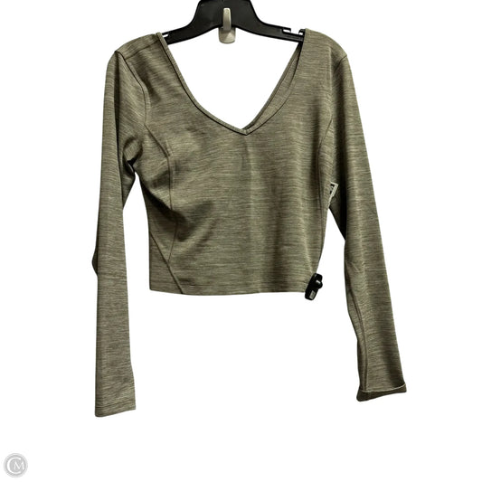 Athletic Top Long Sleeve Collar By Lululemon In Grey