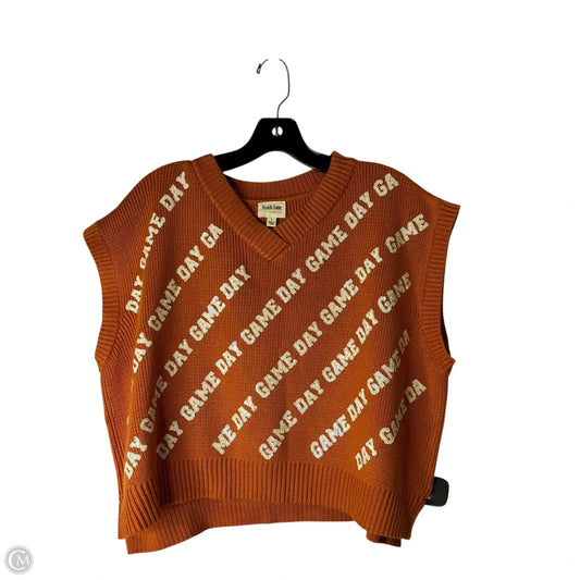 Vest Sweater By Peach Love Cream California In Orange, Size: L