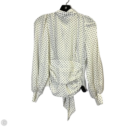 Blouse Long Sleeve By White House Black Market In Black & White, Size: 4
