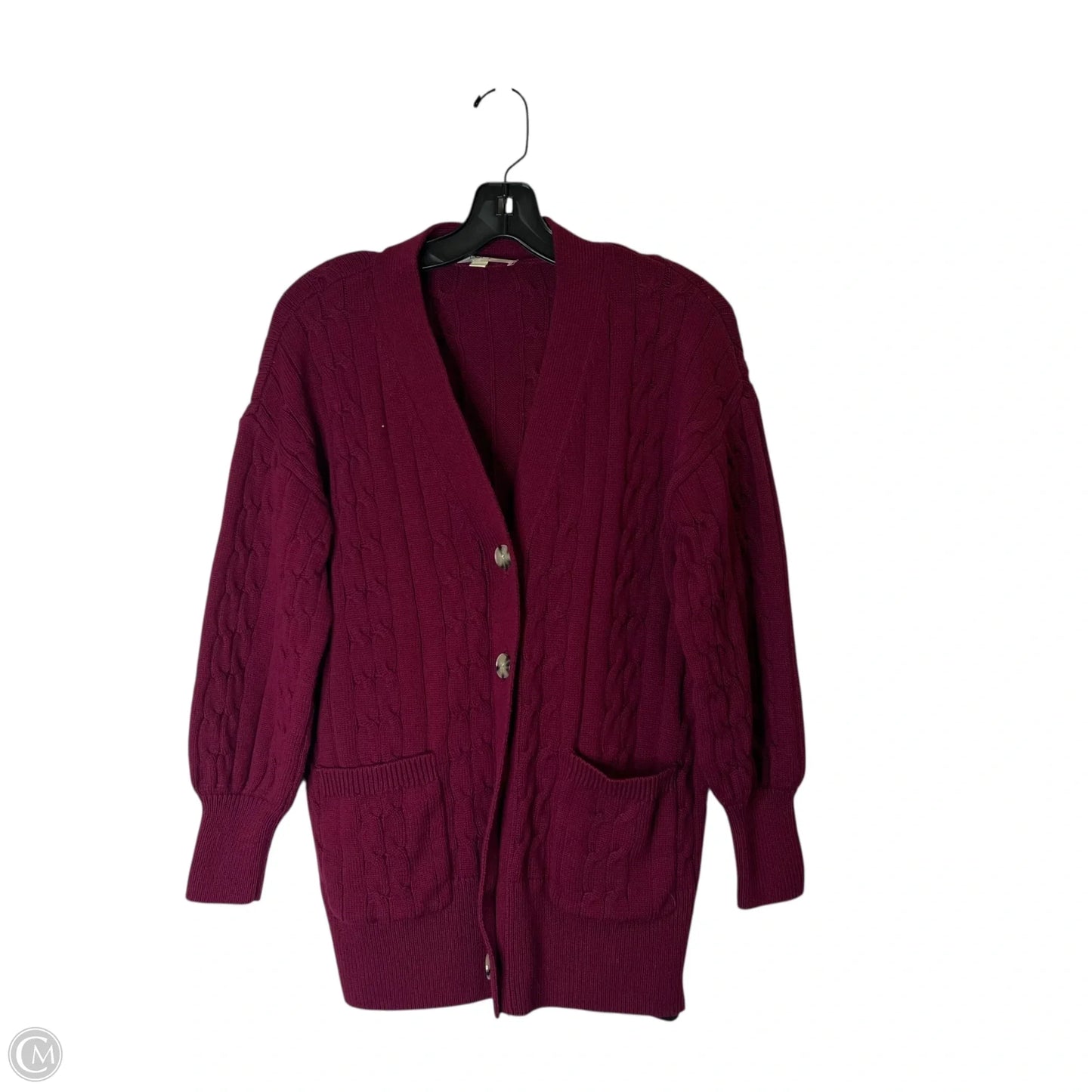 Sweater Cardigan By Loft In Red, Size: M