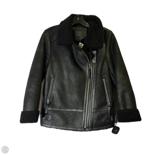 Jacket Faux Fur & Sherpa By Clothes Mentor In Black, Size: S