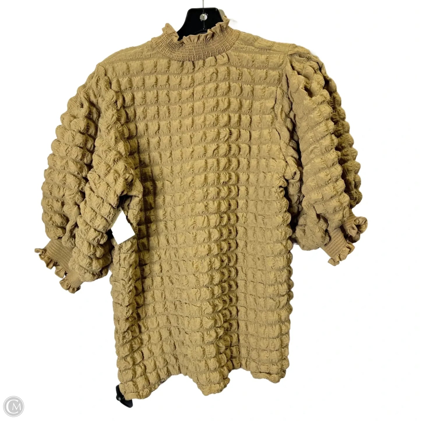 Top Short Sleeve By Simply Southern In Beige, Size: S