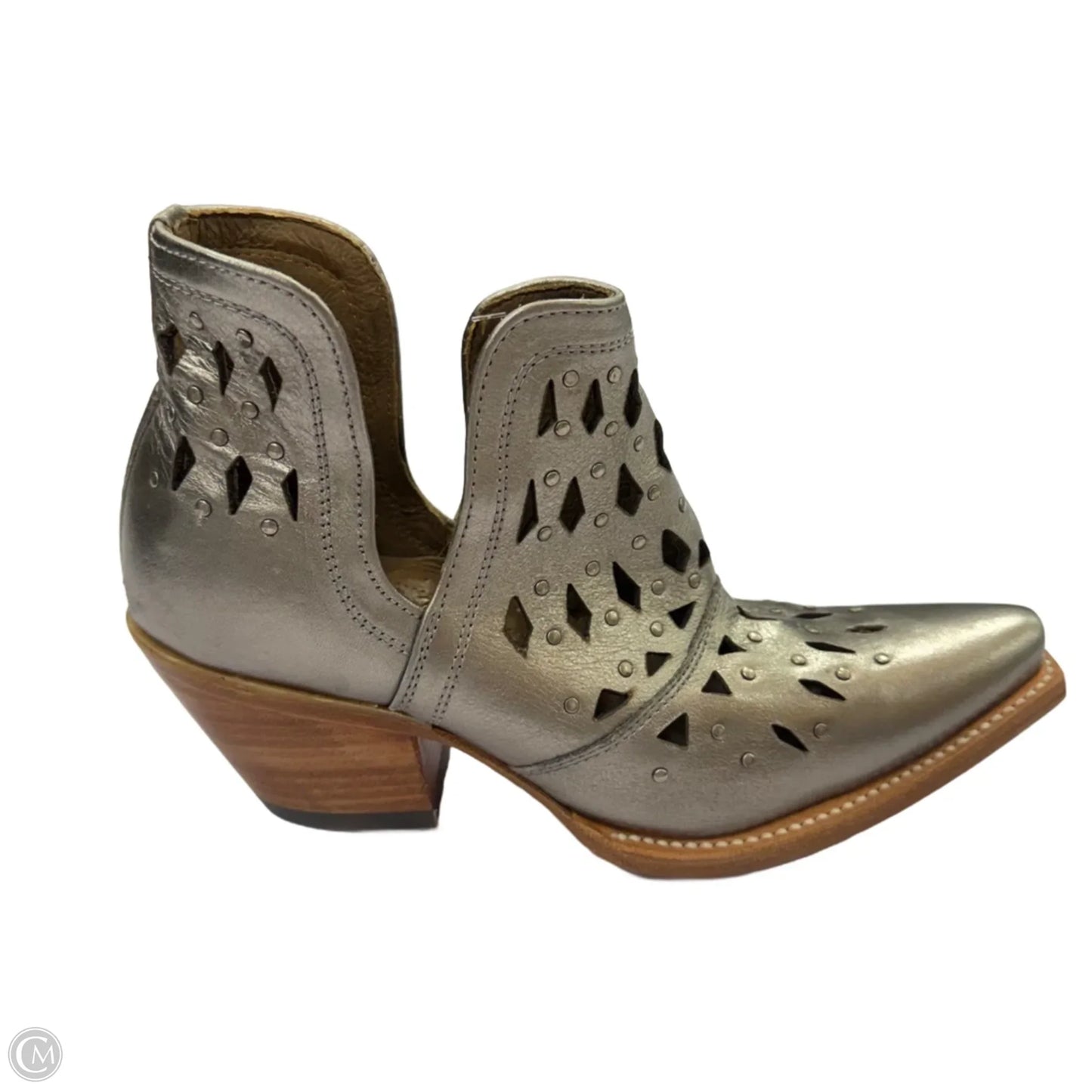 Boots Ankle Heels By Ariat In Silver, Size: 7.5