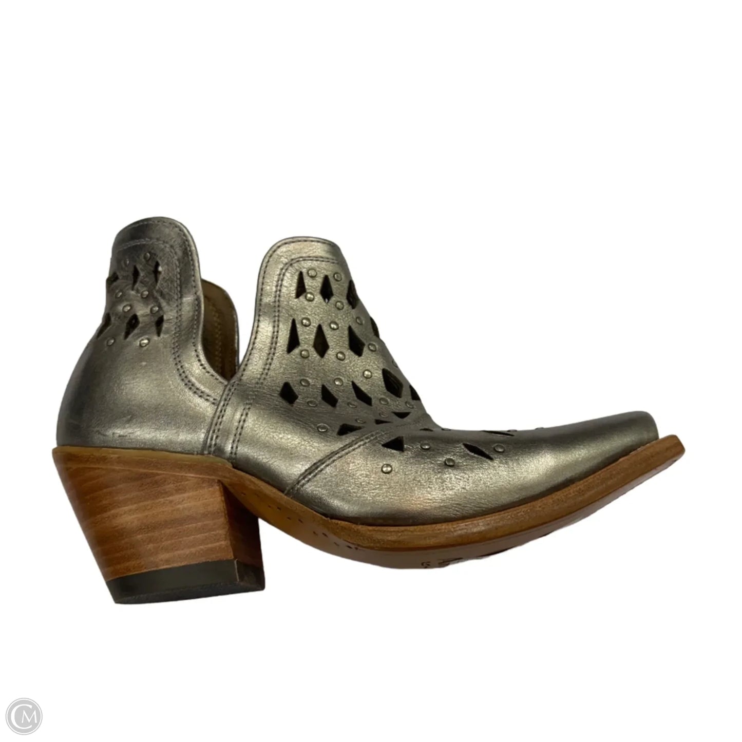 Boots Ankle Heels By Ariat In Silver, Size: 7.5